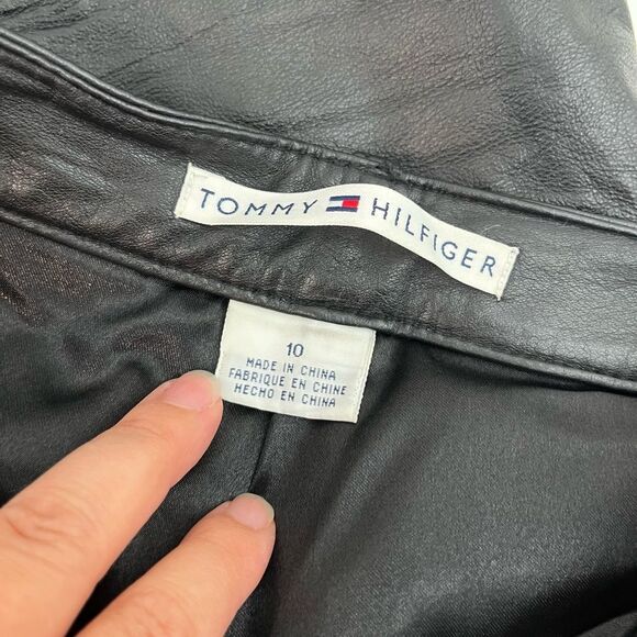Vintage Tommy Hilfiger Leather Straight Leg Pants Size 10 - Picture 6 of 9